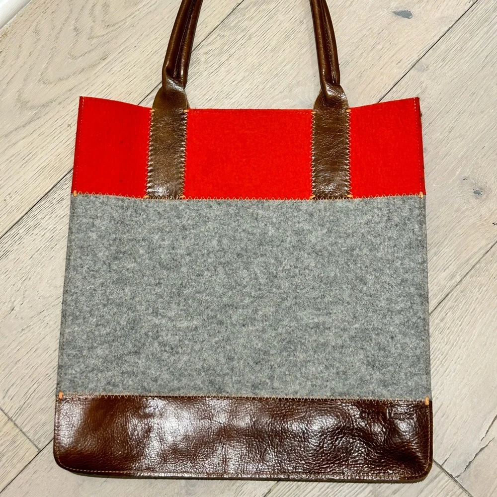 Graf & Lantz Jaunt Tote Granite / Orange / Sienna Leather - Picture 2 of 8